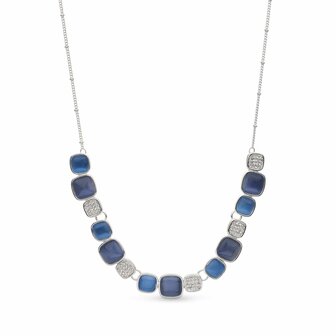 ketting zilver blauw zirkonen