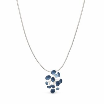 bejewels ketting zilver blauw