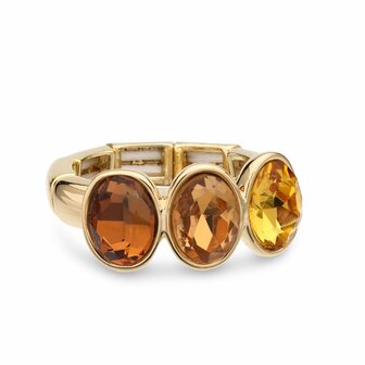 ring bejewels goud kristal bruin