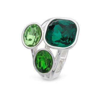 bejewels ring groen kristal zilver