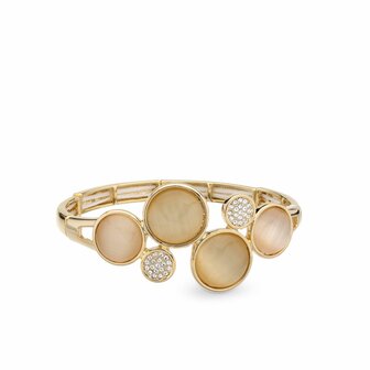 armband goud beige zirkonen elastisch 