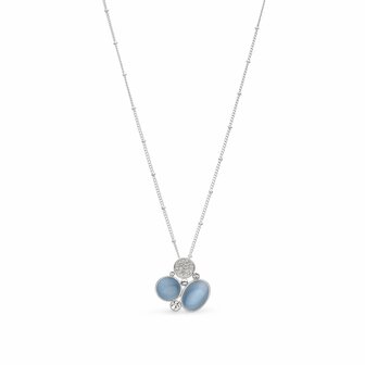 ketting bejewels blauw zilver hanger zirkonen