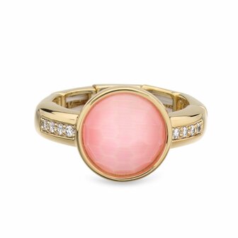 ring goud roze zirkonen elastisch